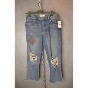 Free People Tattooed‎ Ripped Boyfriend Jeans NWT Size 28